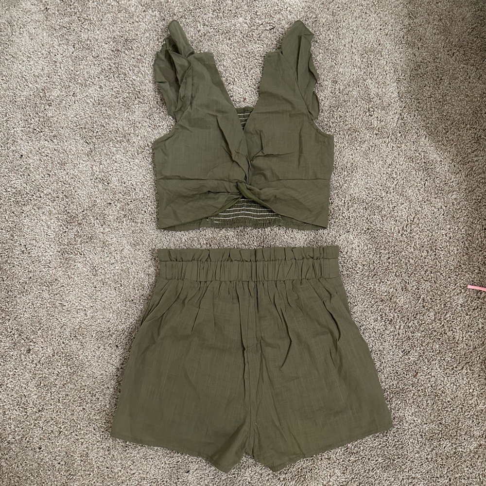 Two Piece Olive Green Set